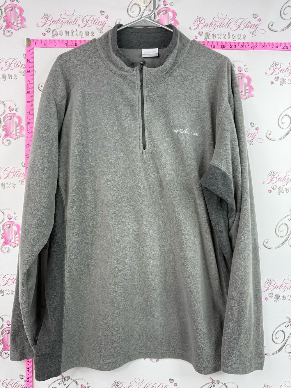 Columbia sweater pull over fleece comfy Men's Gray Half-Zip Fleece Pullover